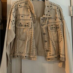 Kiwi Studded Tan Jean Jacket